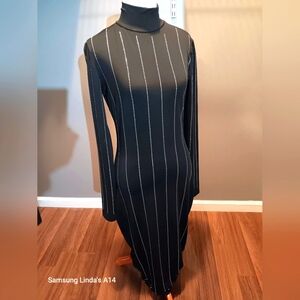 Elegant Black Turtleneck Dress